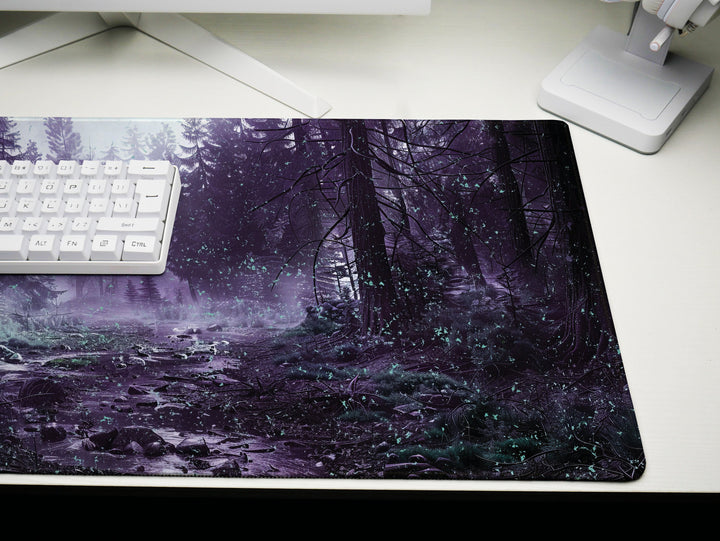 Mystic Canopy, Desk Pad, Ethereal Forest Scene, Enchanting Workspace, Extended Gaming Mat