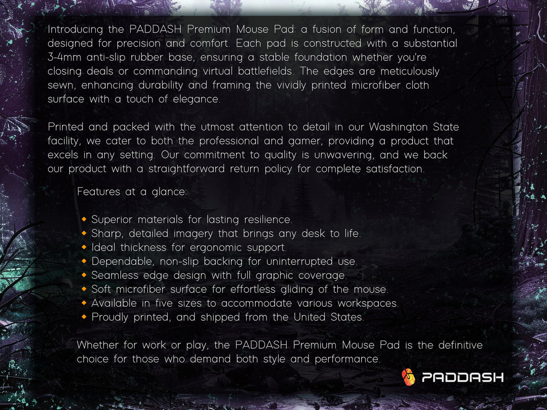 Mystic Canopy, Desk Pad, Ethereal Forest Scene, Enchanting Workspace, Extended Gaming Mat