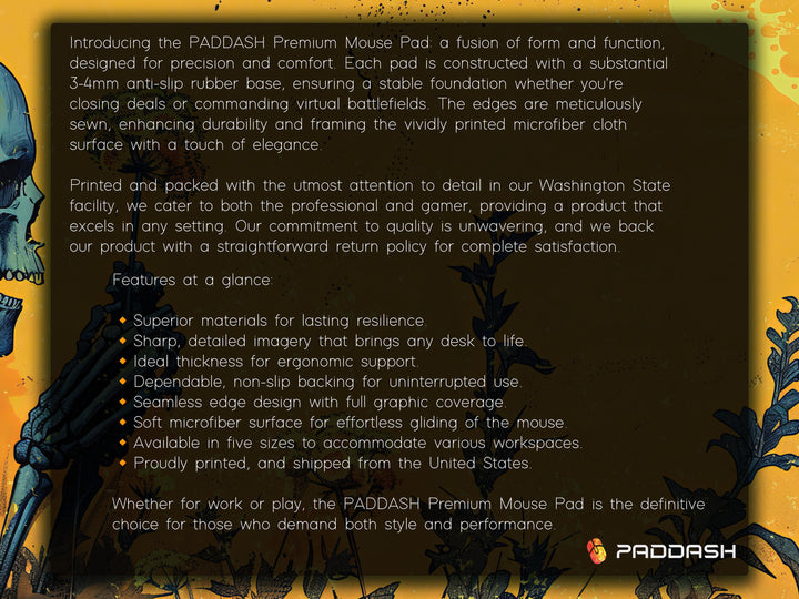 Floral Requiem Design 5, Desk Pad, Mouse Pad, Desk Mat, Golden Contemplation, Solemn Reflection, Radiant Workspace