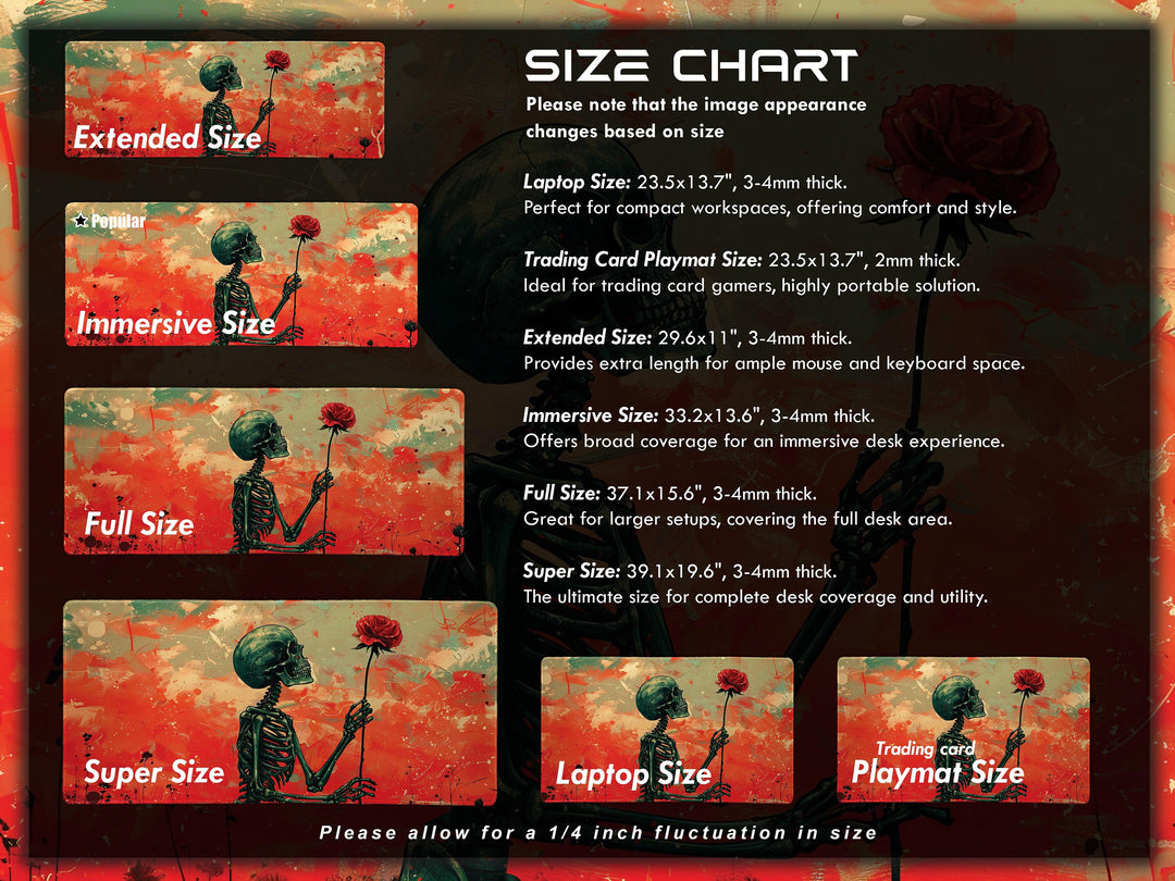 Floral Requiem Design 6, Desk Pad, Mouse Pad, Desk Mat, Crimson Admiration, Passionate Presence, Dynamic Workspace