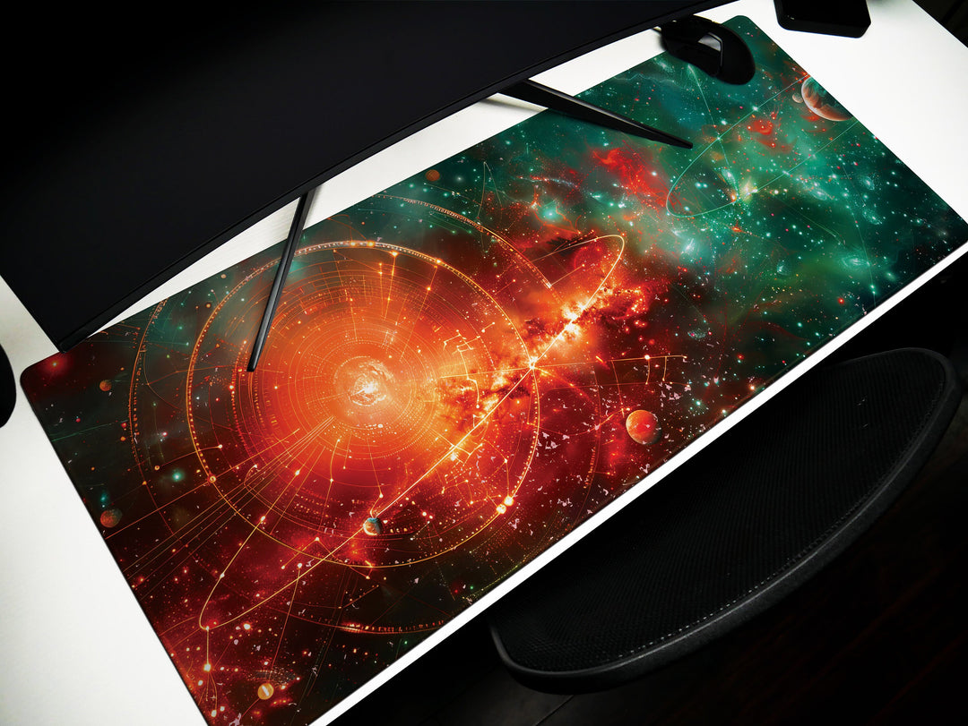 Cosmic Voyage Design 3, Desk Pad, Mouse Pad, Desk Mat, Galactic Grandeur, Celestial Choreography, Cosmic Canvas