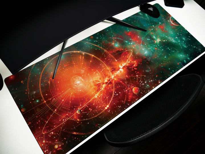 Cosmic Voyage Design 3, Desk Pad, Mouse Pad, Desk Mat, Galactic Grandeur, Celestial Choreography, Cosmic Canvas