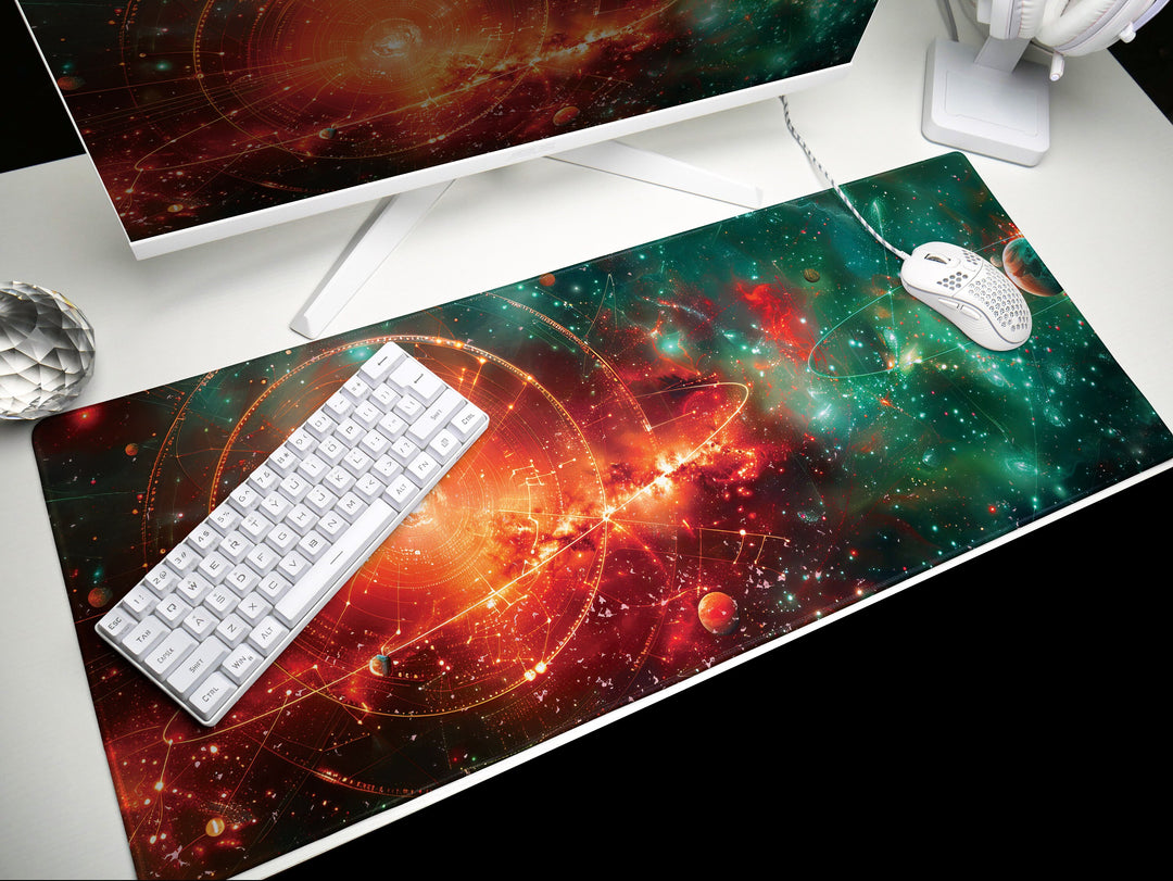 Cosmic Voyage Design 3, Desk Pad, Mouse Pad, Desk Mat, Galactic Grandeur, Celestial Choreography, Cosmic Canvas