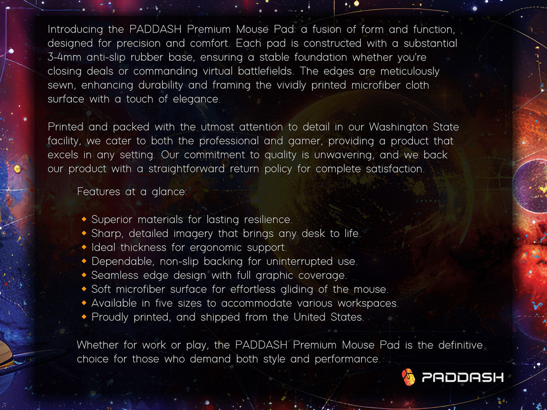 Cosmic Voyage Design 4, Desk Pad, Mouse Pad, Desk Mat, Solar Majesty, Planetary Pathways, Orbital Elegance