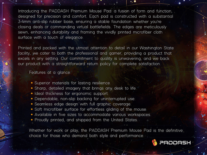 Cosmic Voyage Design 4, Desk Pad, Mouse Pad, Desk Mat, Solar Majesty, Planetary Pathways, Orbital Elegance