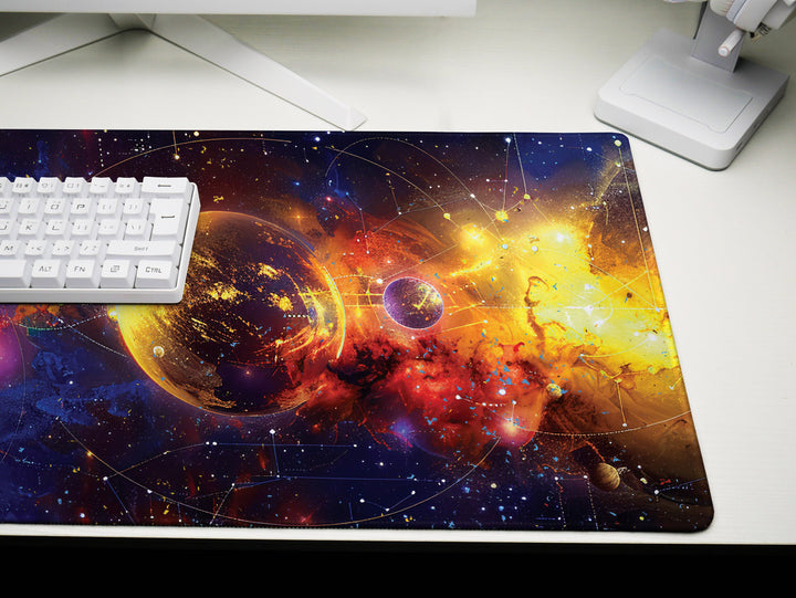 Cosmic Voyage Design 4, Desk Pad, Mouse Pad, Desk Mat, Solar Majesty, Planetary Pathways, Orbital Elegance