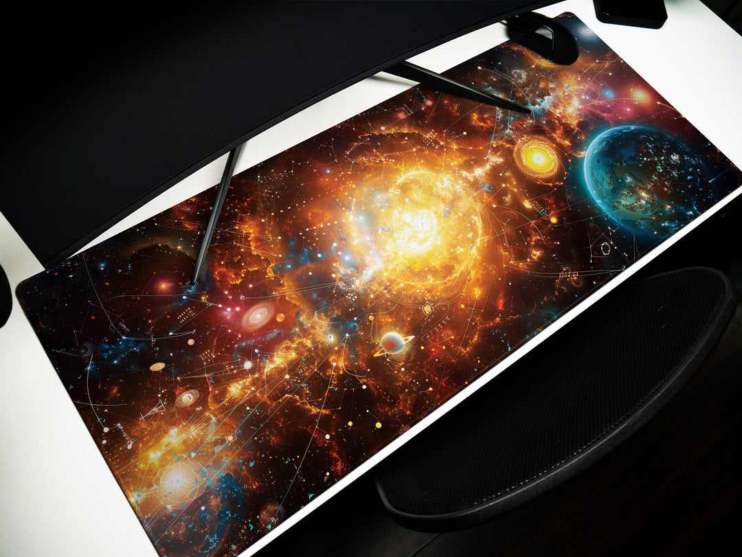 Cosmic Voyage Design 6, Desk Pad, Mouse Pad, Desk Mat, Stellar Nexus, Cosmic Convergence, Astronomical Nexus