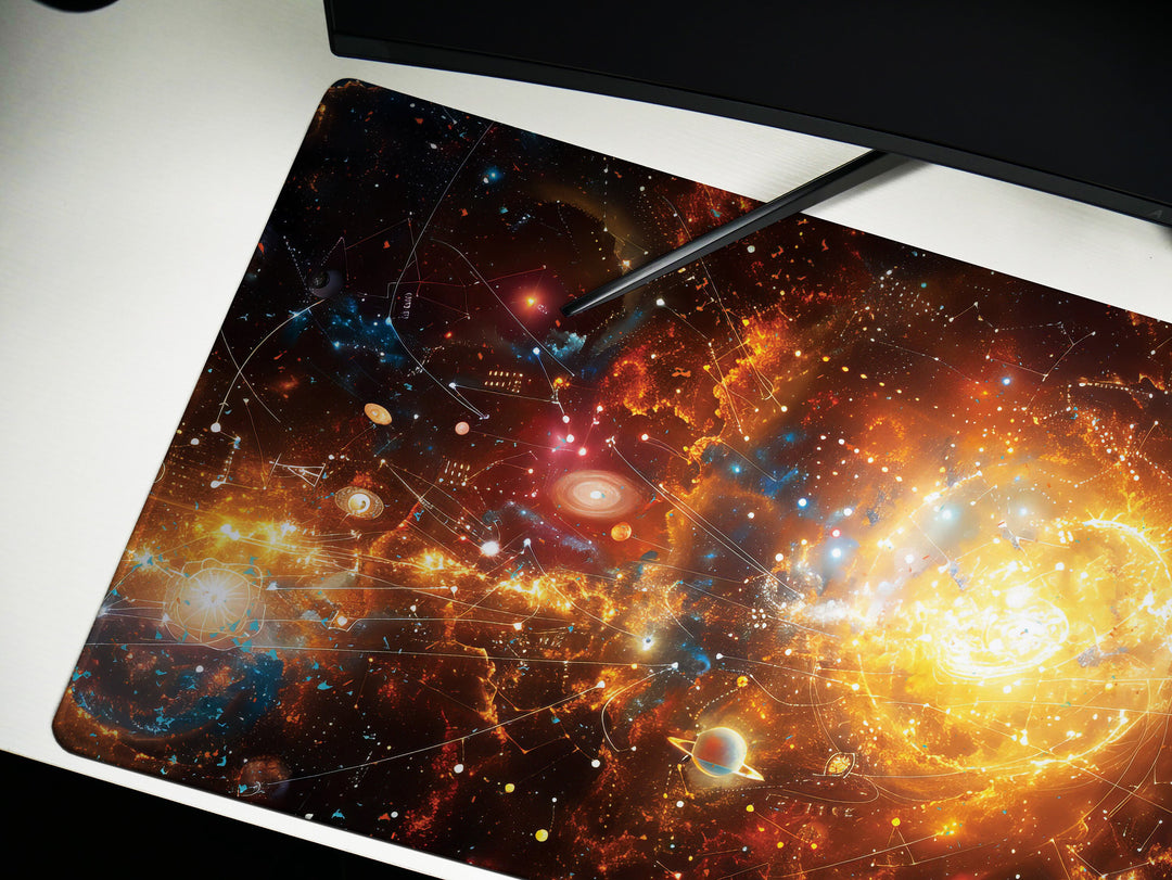 Cosmic Voyage Design 6, Desk Pad, Mouse Pad, Desk Mat, Stellar Nexus, Cosmic Convergence, Astronomical Nexus