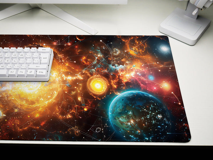 Cosmic Voyage Design 6, Desk Pad, Mouse Pad, Desk Mat, Stellar Nexus, Cosmic Convergence, Astronomical Nexus