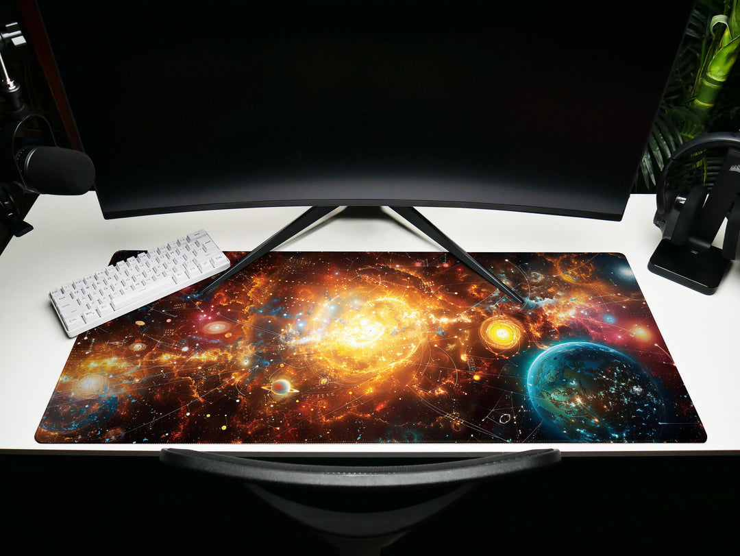 Cosmic Voyage Design 6, Desk Pad, Mouse Pad, Desk Mat, Stellar Nexus, Cosmic Convergence, Astronomical Nexus