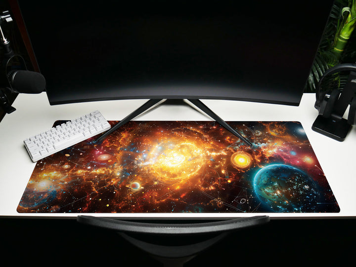 Cosmic Voyage Design 6, Desk Pad, Mouse Pad, Desk Mat, Stellar Nexus, Cosmic Convergence, Astronomical Nexus
