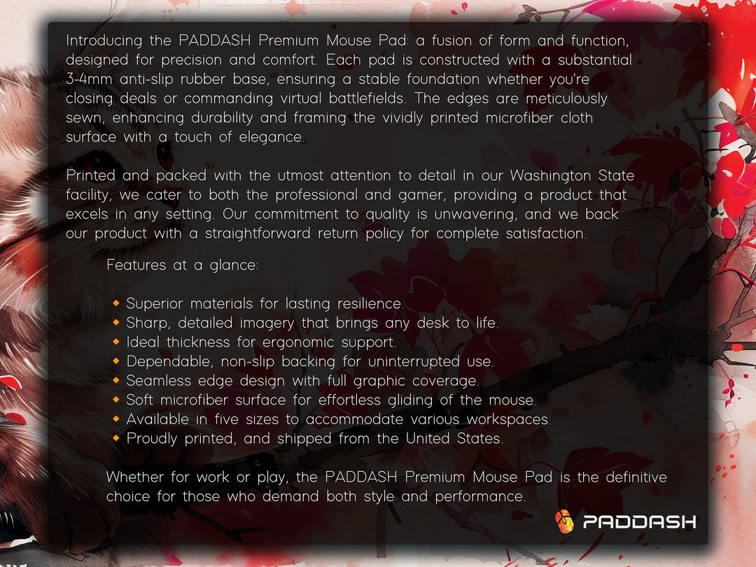 Autumn Slumber Design 2, Desk Pad, Mouse Pad, Desk Mat, Crimson Whispers, Feline Grace, Nature's Muse