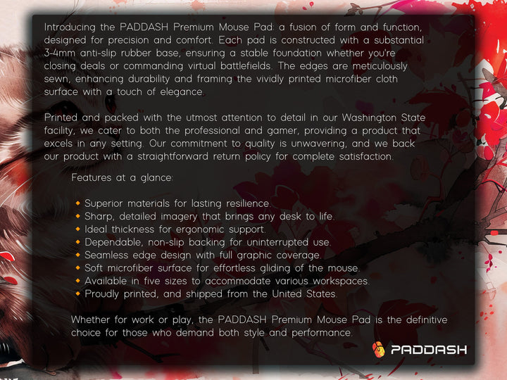 Autumn Slumber Design 2, Desk Pad, Mouse Pad, Desk Mat, Crimson Whispers, Feline Grace, Nature's Muse