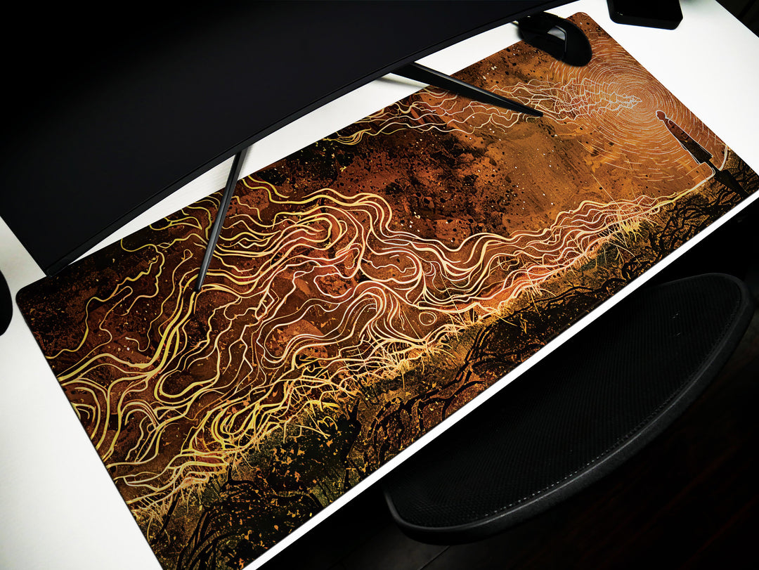 Dream Weaver Design 1, Desk Pad, Mouse Pad, Desk Mat, Celestial Dreamscape, Astral Artistry, Dynamic Contours, Cosmic Elegance