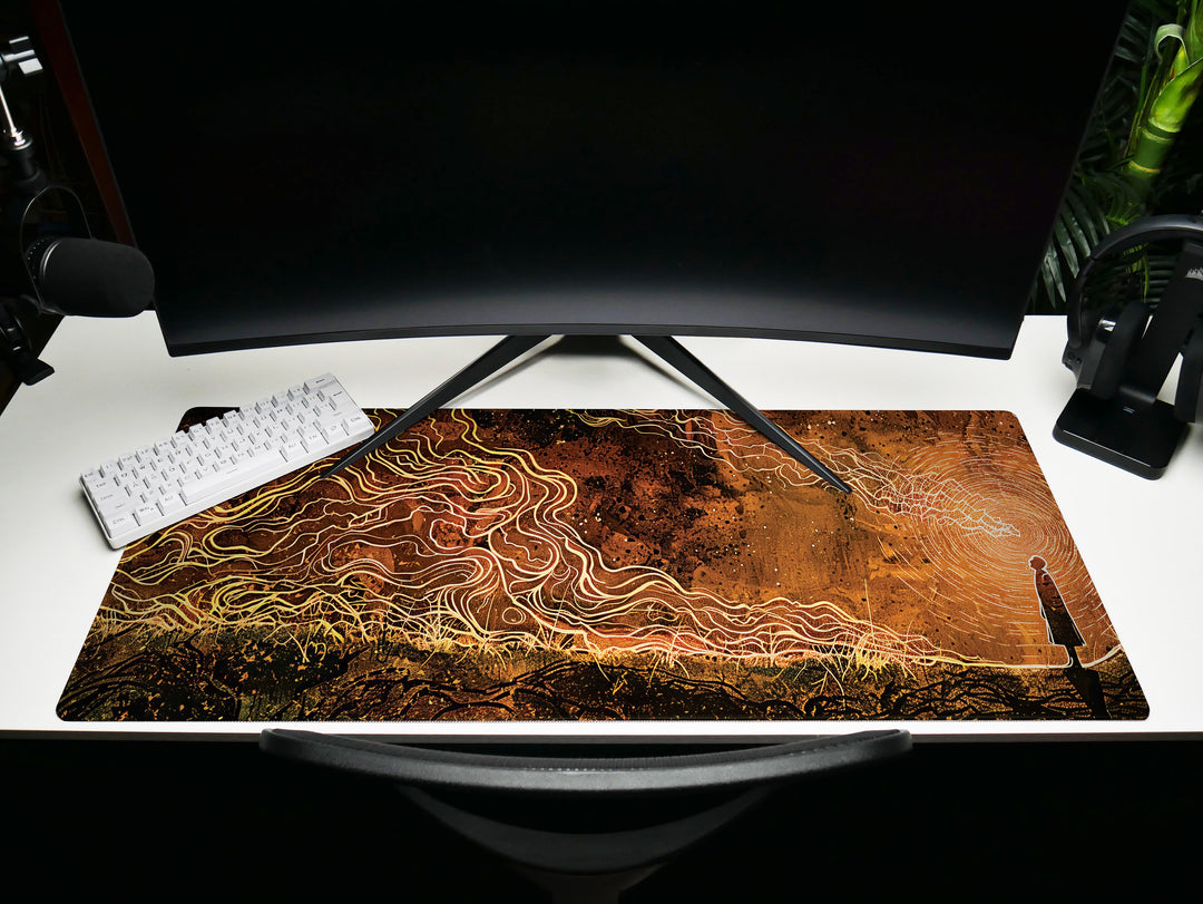 Dream Weaver Design 1, Desk Pad, Mouse Pad, Desk Mat, Celestial Dreamscape, Astral Artistry, Dynamic Contours, Cosmic Elegance