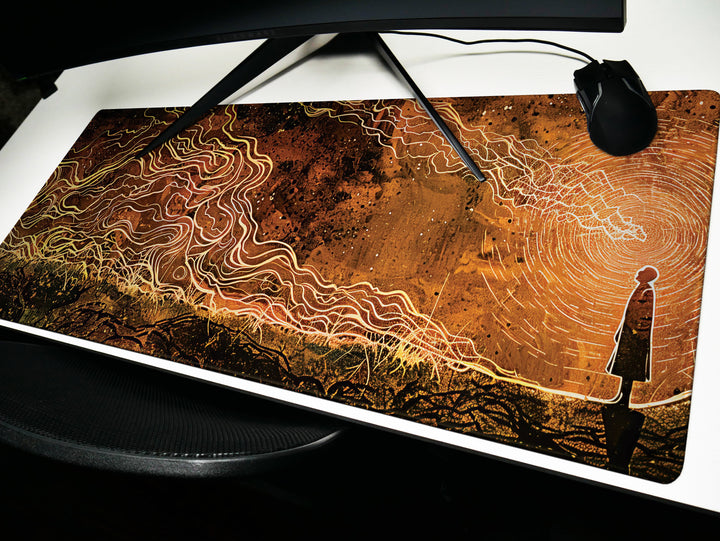Dream Weaver Design 1, Desk Pad, Mouse Pad, Desk Mat, Celestial Dreamscape, Astral Artistry, Dynamic Contours, Cosmic Elegance