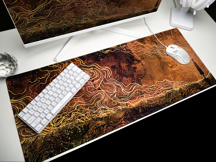 Dream Weaver Design 1, Desk Pad, Mouse Pad, Desk Mat, Celestial Dreamscape, Astral Artistry, Dynamic Contours, Cosmic Elegance