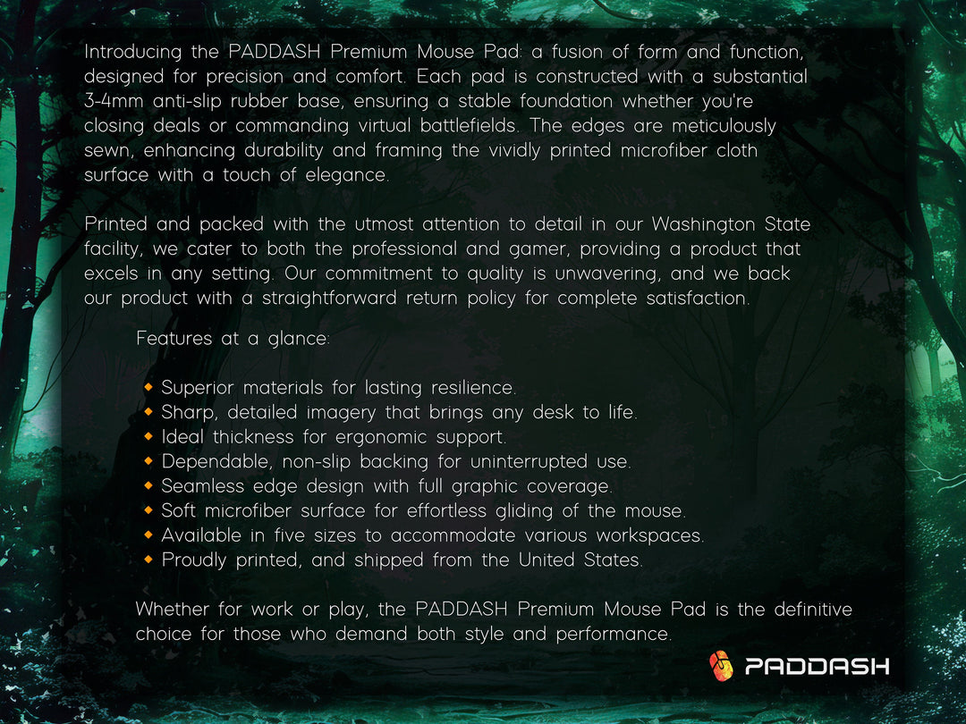 Dream Weaver Design 3, Desk Pad, Mouse Pad, Desk Mat, Enchanted Grove, Emerald Mystery, Whispering Trees, Verdant Haven