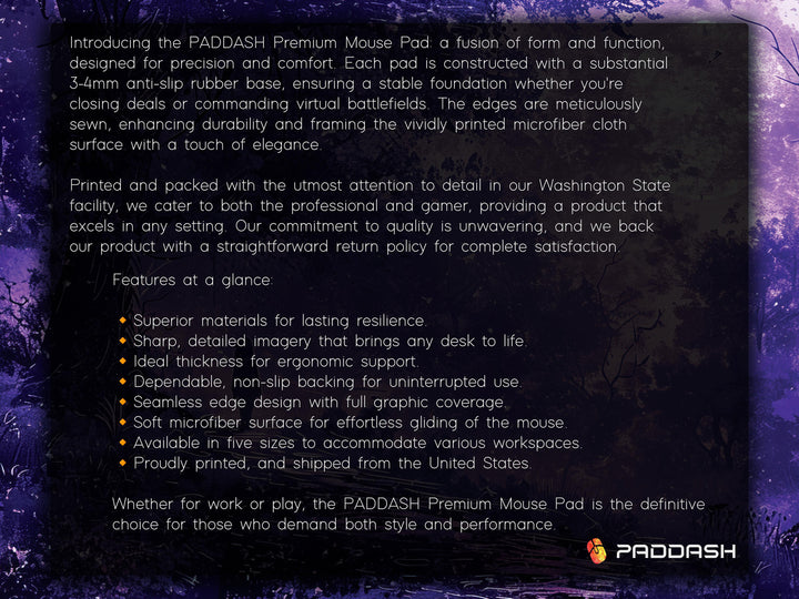 Dream Weaver Design 5, Desk Pad, Mouse Pad, Desk Mat, Twilight Whisper, Purple Haze, Moonlit Serenade, Mystic Aura