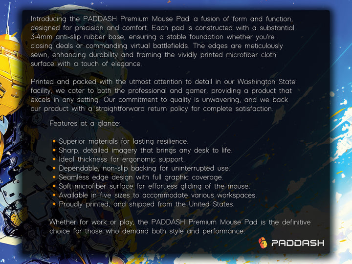 Celestial Mech Design 4, Desk Pad, Solar Sentinel, Bright Sky Guardian, High-Orbit Hero
