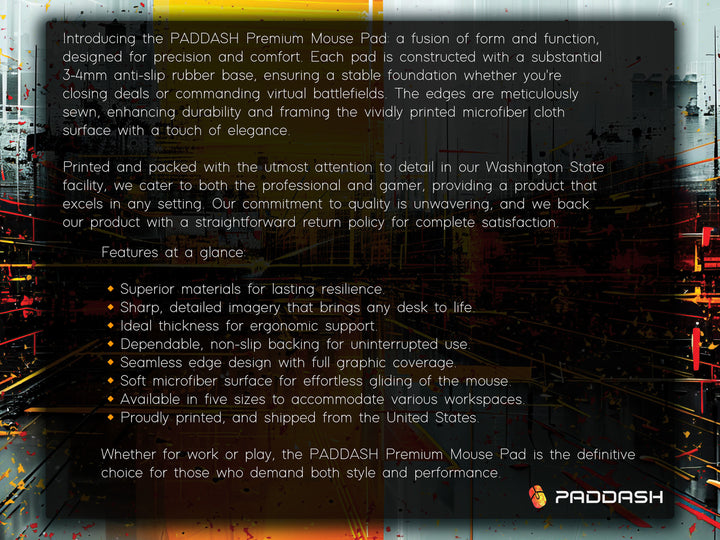 Urban Velocity Design 1, Desk Pad, Mouse Pad, Desk Mat, Dynamic Cityscape, High-Speed Aesthetic, Vivid Work Accessory