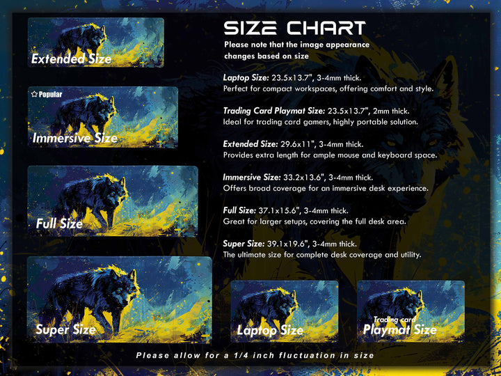 Lunar Howl Design 3, Desk Pad, Celestial Canine Serenade, Neon Night Howler, Enigmatic Purple Essence