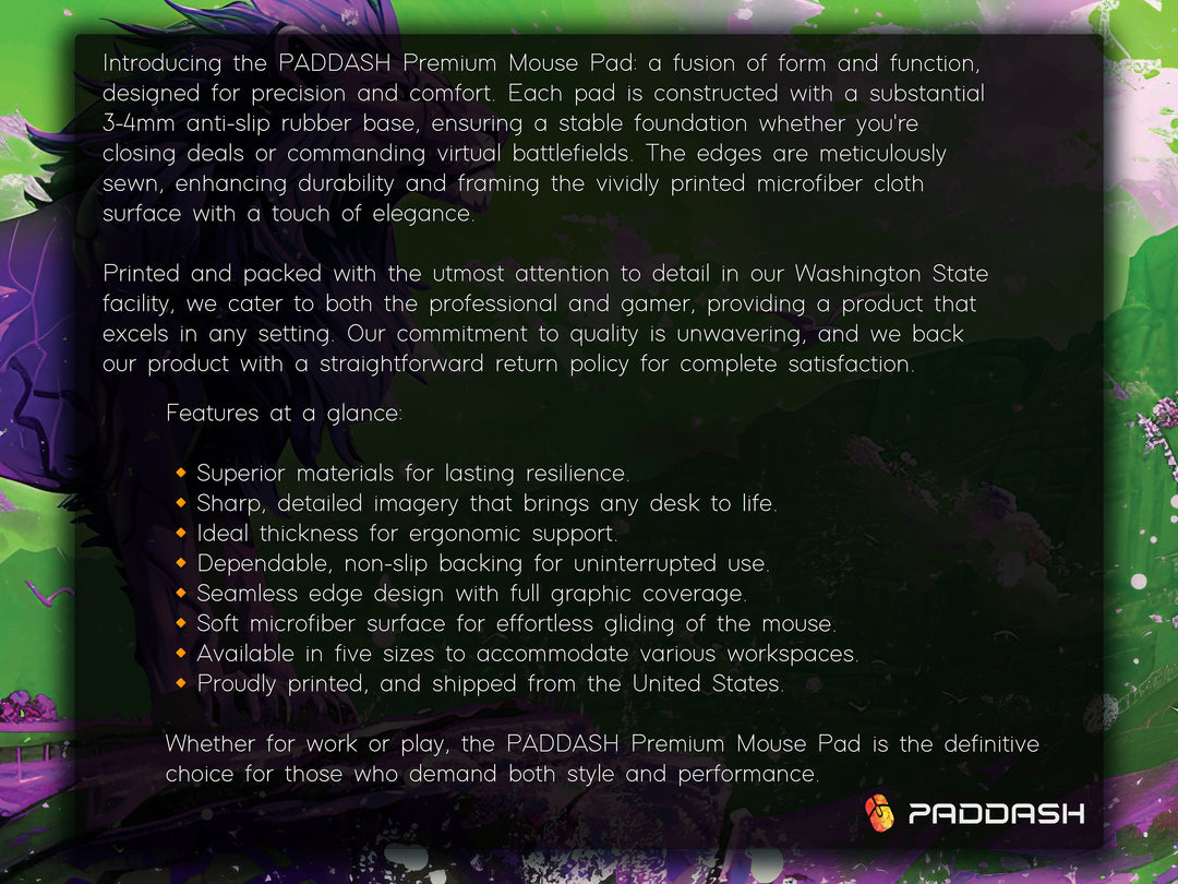 Majestic Roar Design 2, Desk Pad, Mouse Pad, Desk Mat, Regal Purple Majesty, Commanding Mountain King