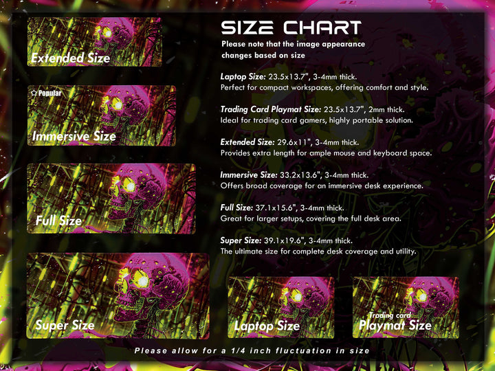 Cybernetic Vision Design 5, Desk Pad, Neon Jungle, Skull Spectacle, Vivid Imaginarium, Wide Format, Electric Enigma