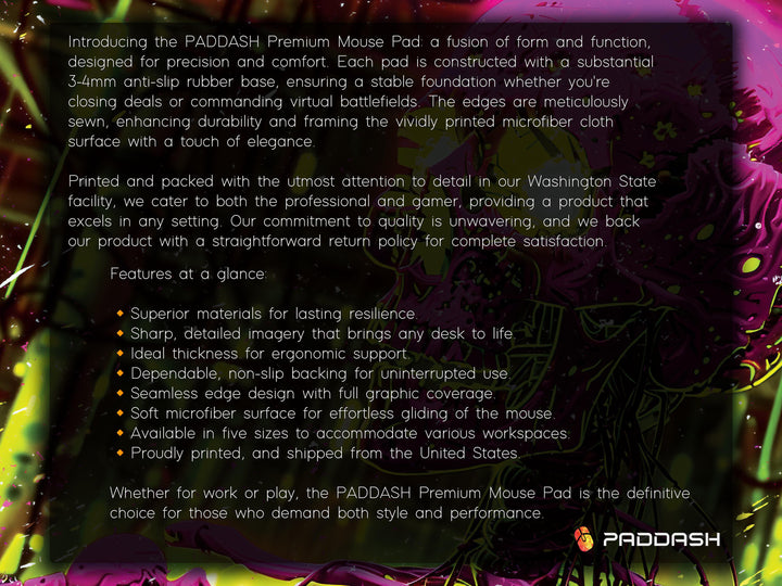 Cybernetic Vision Design 5, Desk Pad, Neon Jungle, Skull Spectacle, Vivid Imaginarium, Wide Format, Electric Enigma