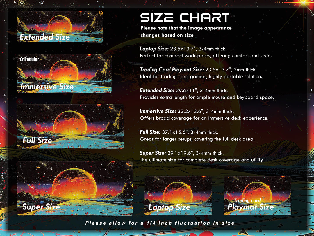 Astral Vantage Design 6, Desk Pad, Mouse Pad, Desk Mat, Crimson Planet Horizon, Galactic Discovery