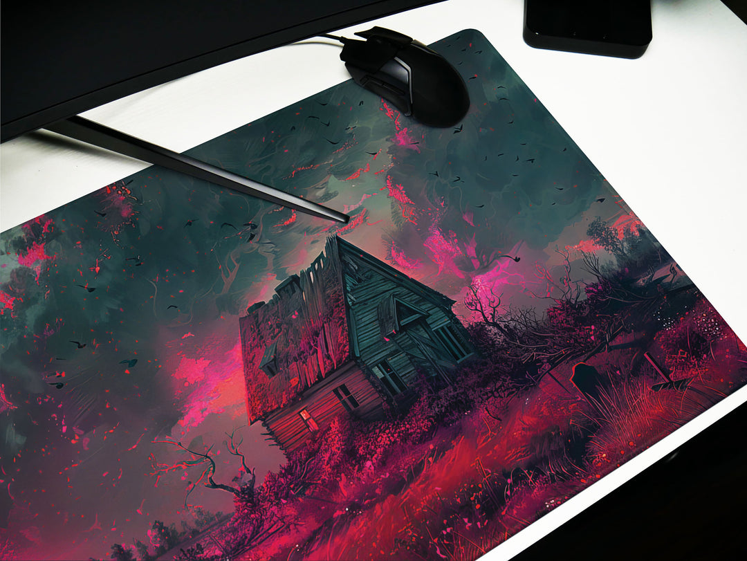 Sanguine Dusk Design 4, Desk Pad, Mouse Pad, Desk Mat, Twilight Serenity, Crimson Haven