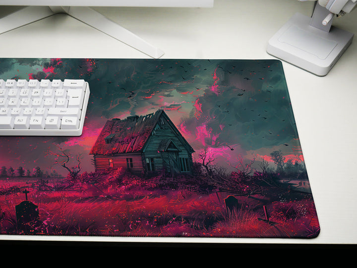 Sanguine Dusk Design 4, Desk Pad, Mouse Pad, Desk Mat, Twilight Serenity, Crimson Haven