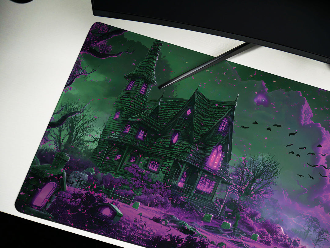 Sanguine Dusk Design 6, Desk Pad, Mouse Pad, Desk Mat, Lunar Mystique, Violet Dreams