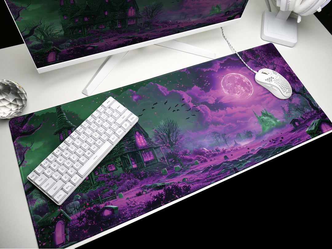 Sanguine Dusk Design 6, Desk Pad, Mouse Pad, Desk Mat, Lunar Mystique, Violet Dreams
