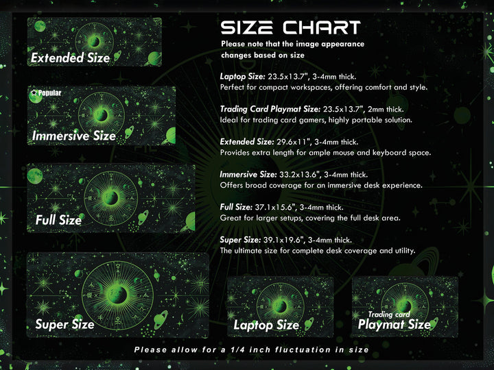 Cosmic Cartography Design 2, Desk Pad, Mouse Pad, Desk Mat, Luminous Astrology, Galactic Green