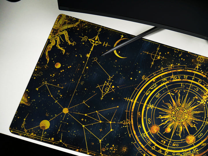 Cosmic Cartography Design 1, Desk Pad, Mouse Pad, Desk Mat, Celestial Navigation, Starry Elegance