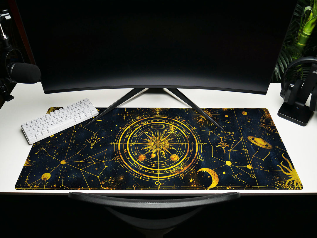 Cosmic Cartography Design 1, Desk Pad, Mouse Pad, Desk Mat, Celestial Navigation, Starry Elegance