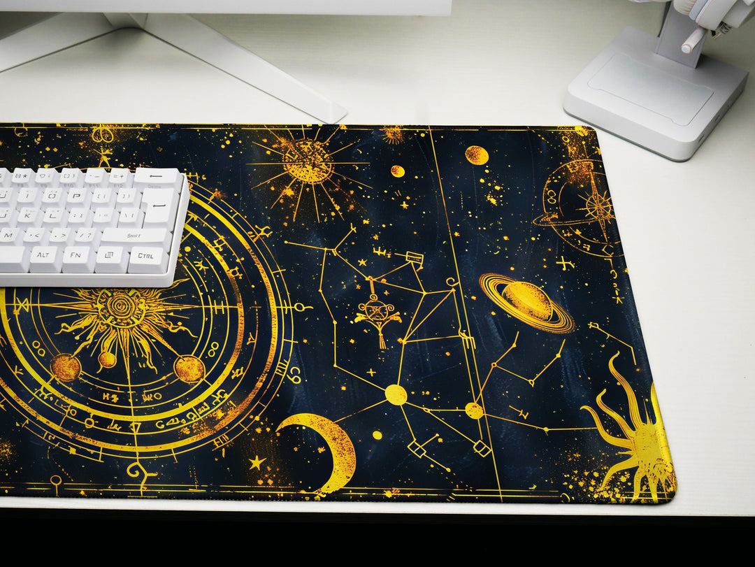 Cosmic Cartography Design 1, Desk Pad, Mouse Pad, Desk Mat, Celestial Navigation, Starry Elegance