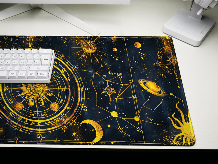 Cosmic Cartography Design 1, Desk Pad, Mouse Pad, Desk Mat, Celestial Navigation, Starry Elegance