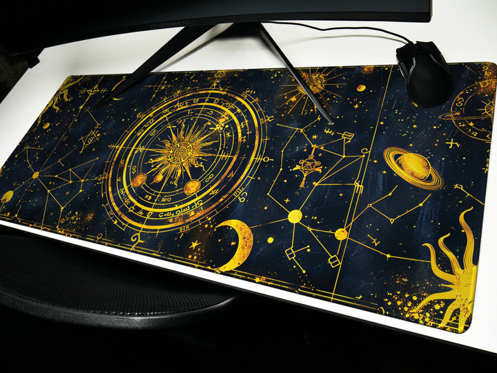 Cosmic Cartography Design 1, Desk Pad, Mouse Pad, Desk Mat, Celestial Navigation, Starry Elegance