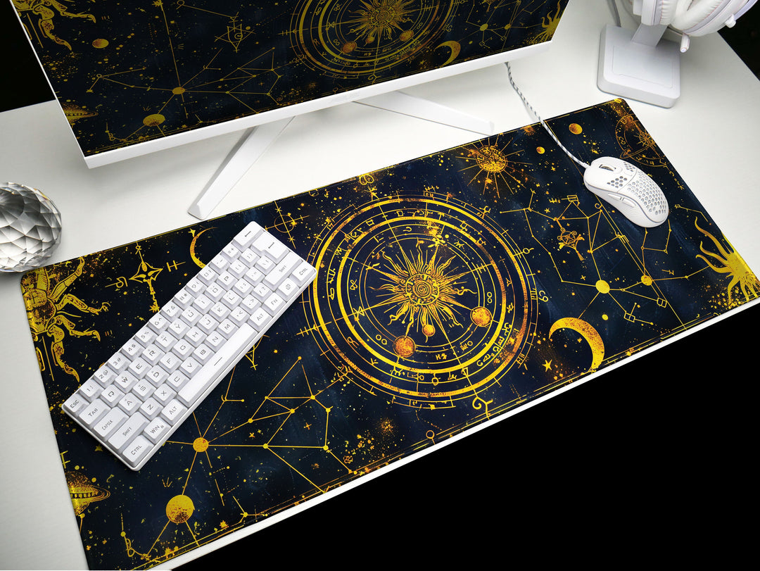 Cosmic Cartography Design 1, Desk Pad, Mouse Pad, Desk Mat, Celestial Navigation, Starry Elegance