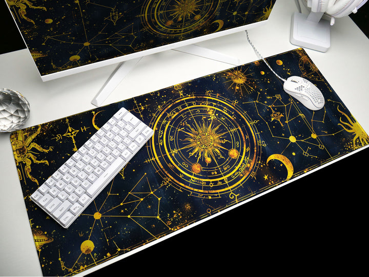 Cosmic Cartography Design 1, Desk Pad, Mouse Pad, Desk Mat, Celestial Navigation, Starry Elegance