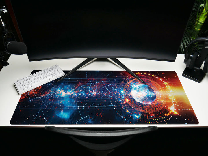 Cosmic Cartography Design 3, Desk Pad, Mouse Pad, Desk Mat, Stellar Fusion, Cosmic Network