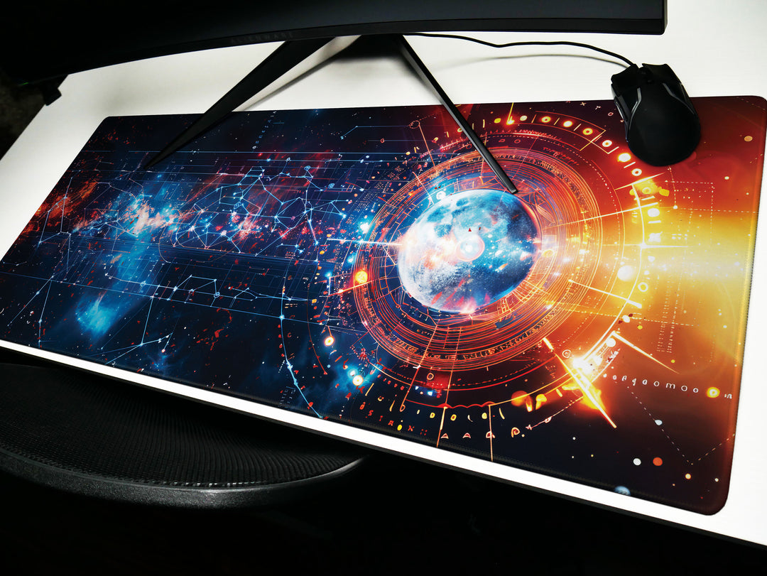 Cosmic Cartography Design 3, Desk Pad, Mouse Pad, Desk Mat, Stellar Fusion, Cosmic Network