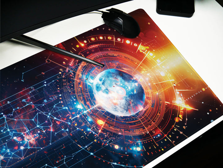 Cosmic Cartography Design 3, Desk Pad, Mouse Pad, Desk Mat, Stellar Fusion, Cosmic Network