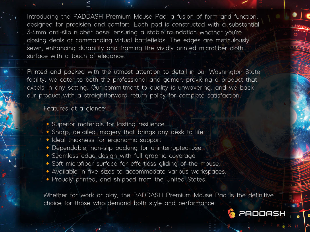 Cosmic Cartography Design 3, Desk Pad, Mouse Pad, Desk Mat, Stellar Fusion, Cosmic Network