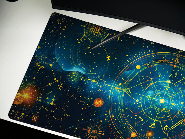 Cosmic Cartography Design 5, Desk Pad, Mouse Pad, Desk Mat, Celestial Journey, Starry Wisdom