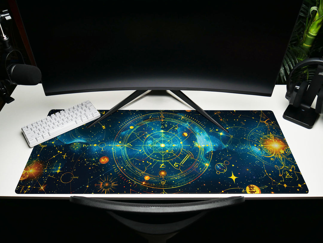 Cosmic Cartography Design 5, Desk Pad, Mouse Pad, Desk Mat, Celestial Journey, Starry Wisdom