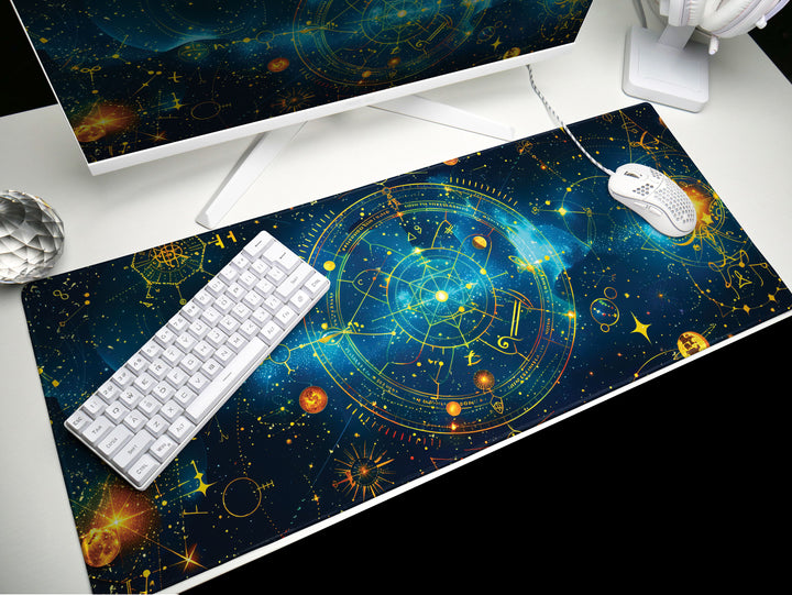 Cosmic Cartography Design 5, Desk Pad, Mouse Pad, Desk Mat, Celestial Journey, Starry Wisdom