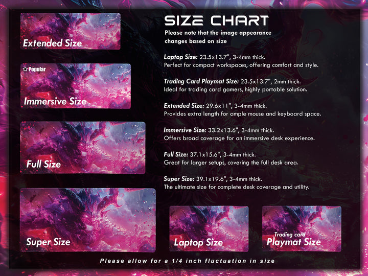 Dark Slayer Design 2, Desk Pad, Mouse Pad, Desk Mat, Ethereal Dragon, Intergalactic Battle, Neon Clash